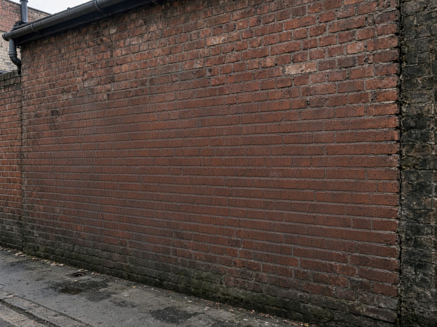 The same wall after graffiti removal