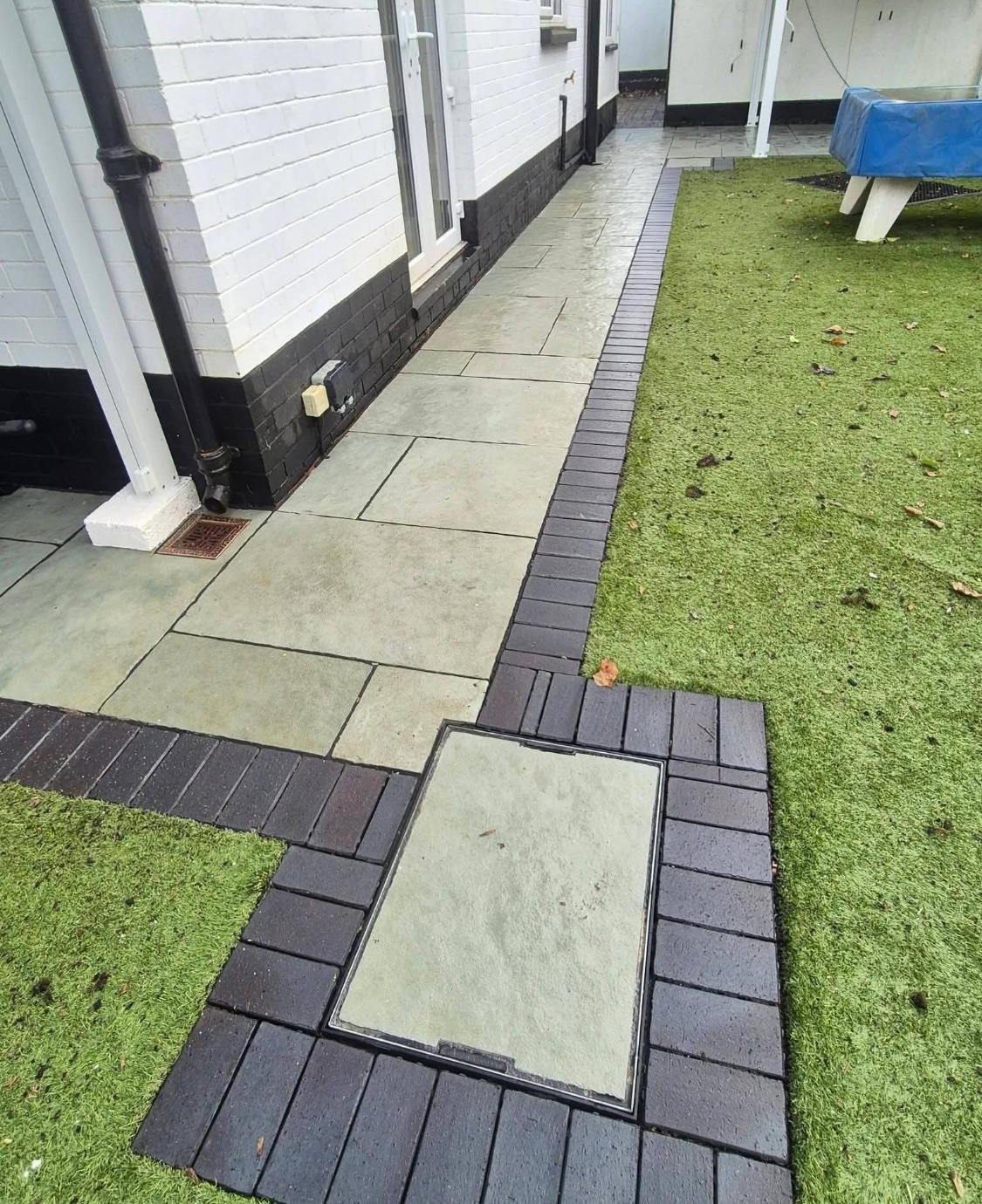 The same path after pressure washing